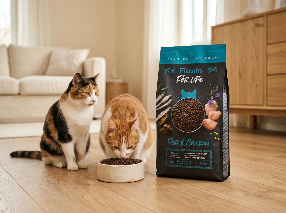 Fitmin For Life Cat Fish and Chicken - krmivo pro kočky, se sleděm a kuřetem