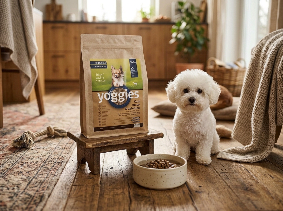 Yoggies Mini Kozí maso - hypoalergenní granule lisované za studena