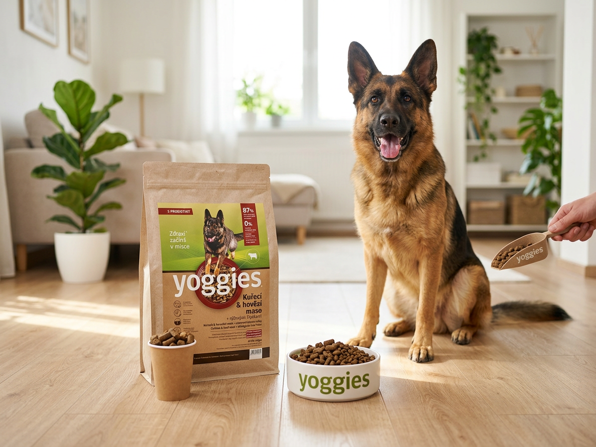 Yoggies Kuřecí a hovězí maso - granule lisované za studena