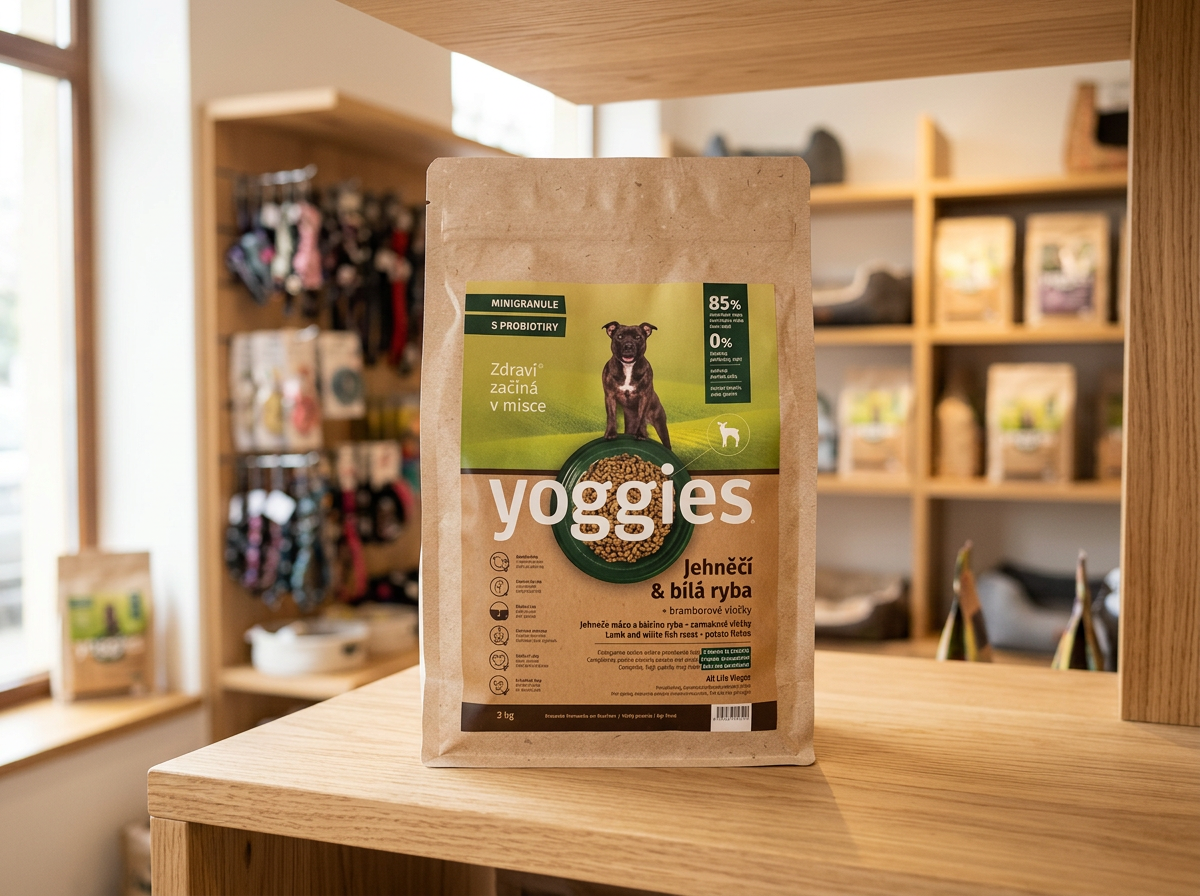 Yoggies Mini Jehněčí a bílá ryba - granule lisované za studena