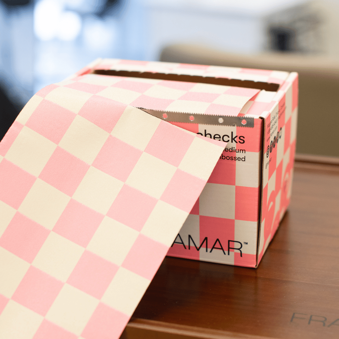 Framar Pink Checked Out – texturovaná fólie v roli, 97,5 m