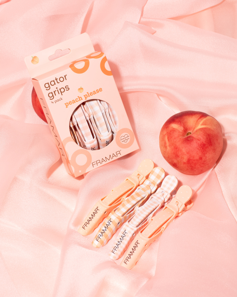 Framar krokodýlí skřipce na vlasy Peach Please (4 ks)
