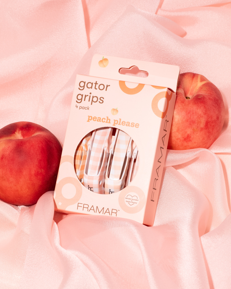 Framar krokodýlí skřipce na vlasy Peach Please (4 ks)
