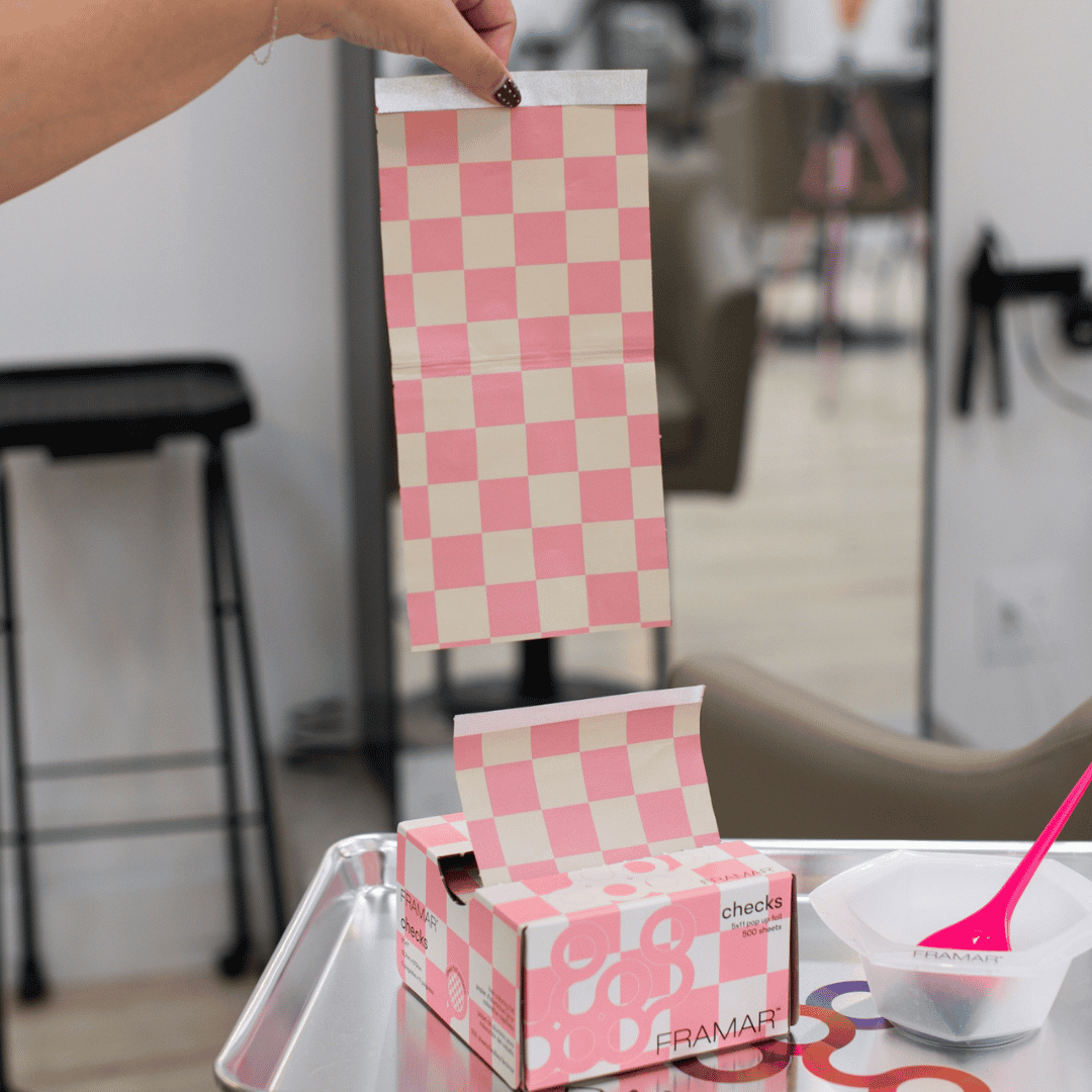 Framar Pop-up fólie Beige/Pink Checkered (12,7 x 28 cm) – 500 ks