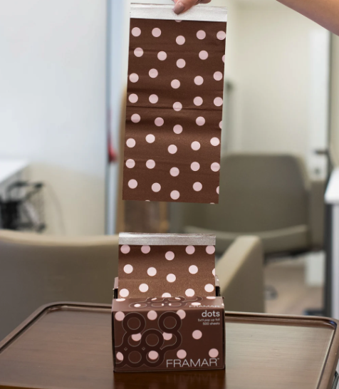 Framar Pop-up fólie Polka Dots Chocolate (12,7 x 28 cm) – 500 ks