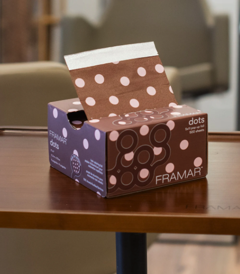 Framar Pop-up fólie Polka Dots Chocolate (12,7 x 28 cm) – 500 ks