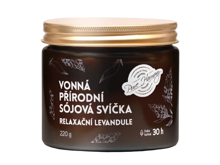 Přírodní vonná sójová svíčka Relaxační levandule