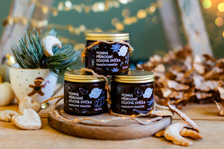 Přírodní vonná sójová svíčka Šťavnatá meruňka