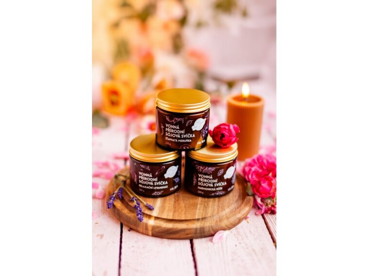 Přírodní vonná sójová svíčka Harmonická růže