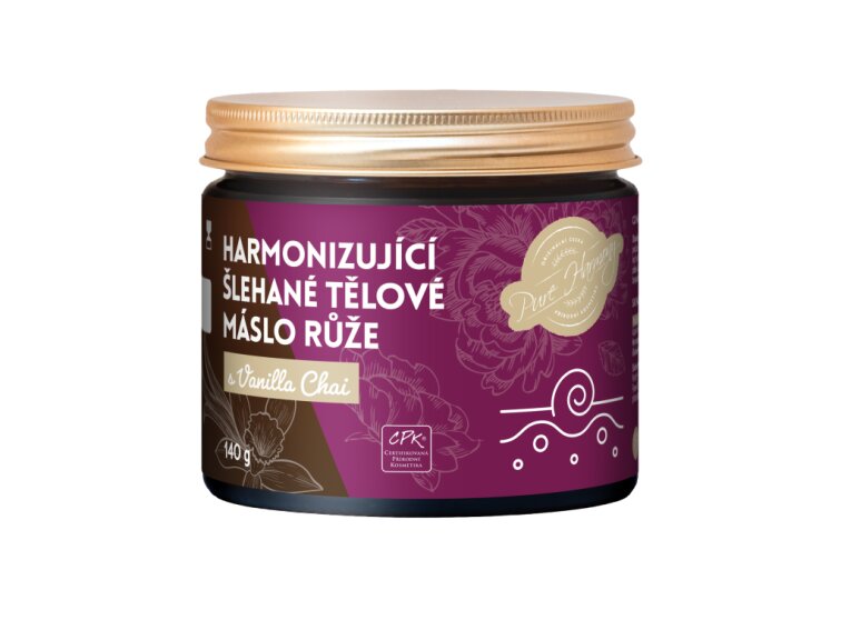 Harmonizující šlehané tělové máslo Růže s Vanilla Chai 140 g