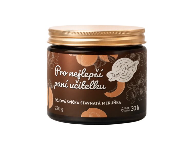 Pro paní učitelku - Přírodní vonná sójová svíčka Šťavnatá meruňka 220 g