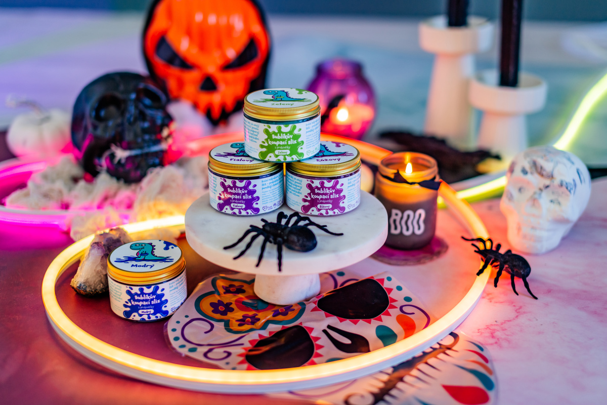 Bublíkův halloweenský koupací sliz s probiotiky - ORANŽOVÁ 140 g