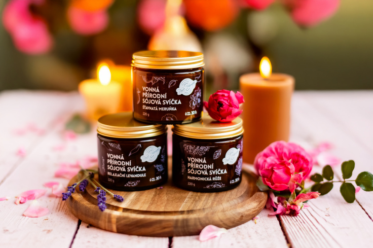 Přírodní vonná sójová svíčka Relaxační levandule