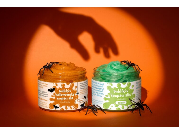 Bublíkův halloweenský koupací sliz s probiotiky - ORANŽOVÁ 140 g