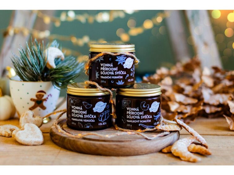 Přírodní vonná sójová svíčka Vanilkový rohlíček