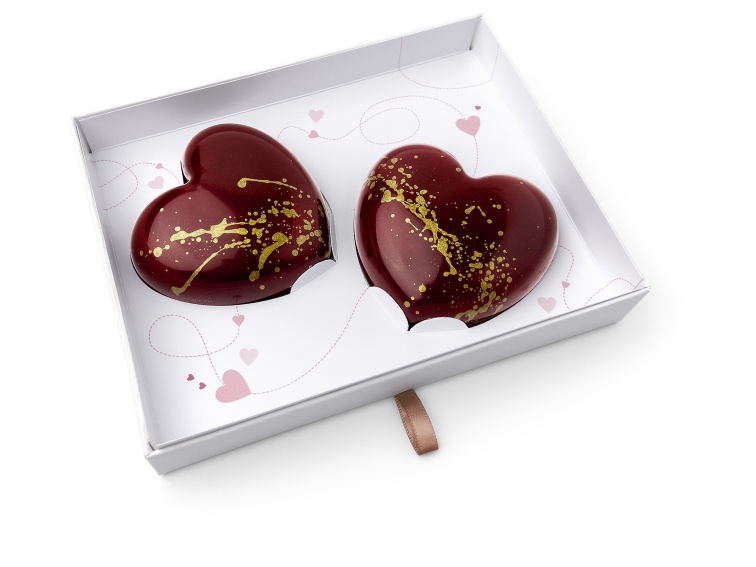 Kolekce dvou lískooříškových XXL srdcí
