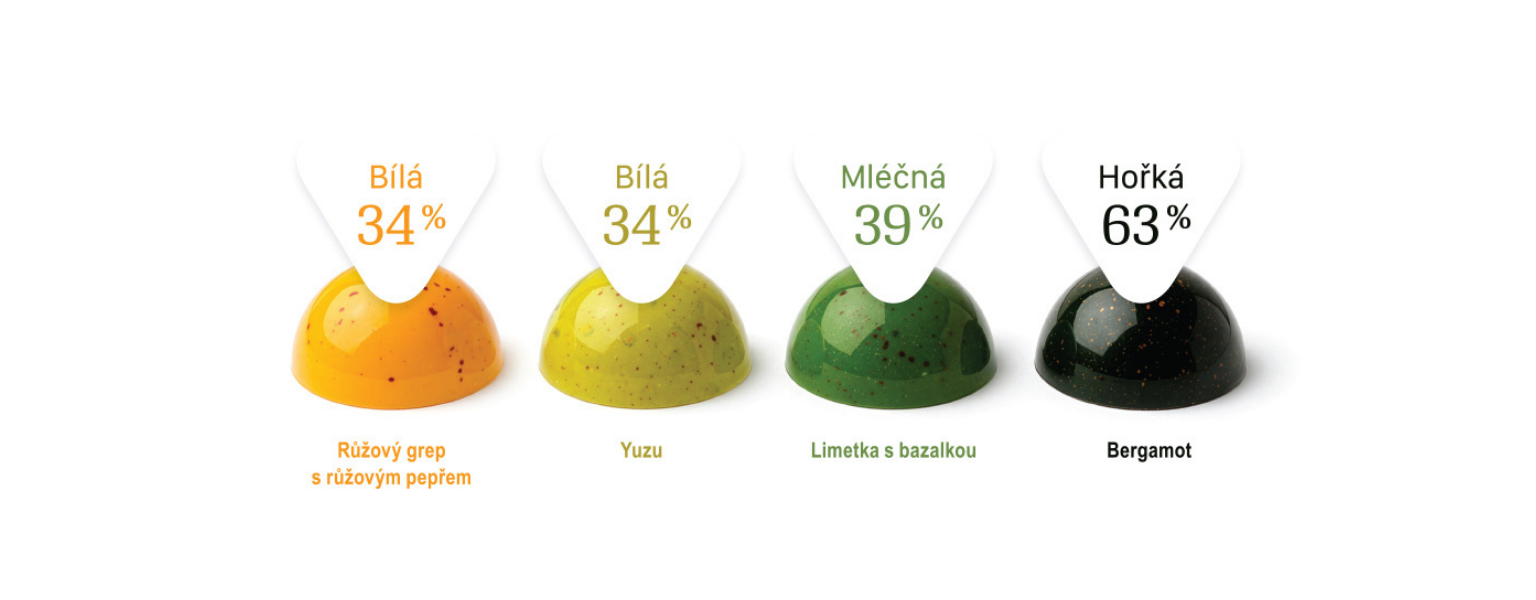 Limitovaná kolekce 4 citrusových pralinek