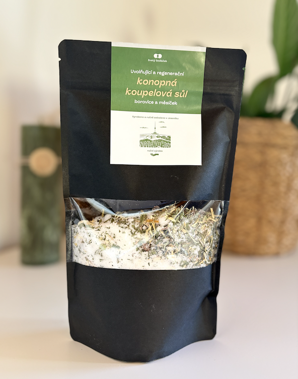 Konopná koupelová sůl borovice a měsíček