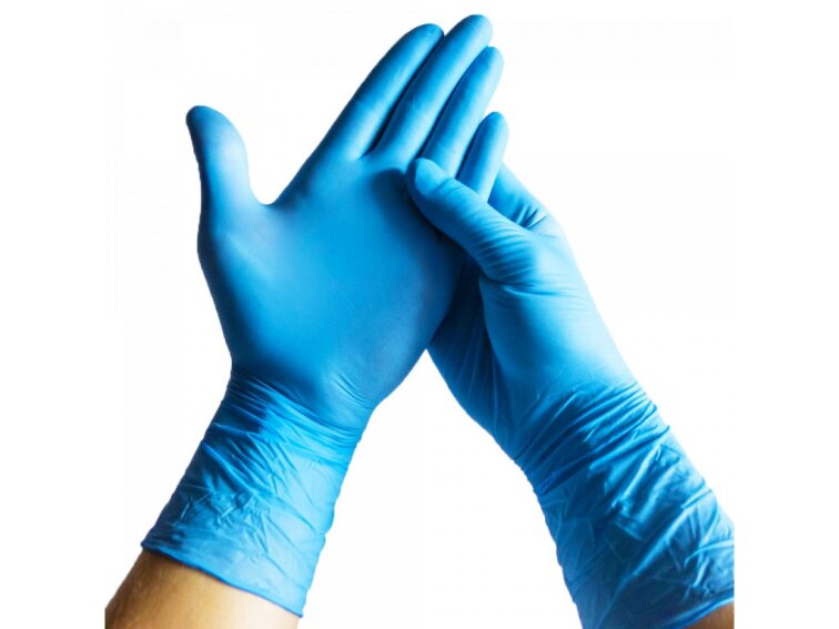 Nitrilové rukavice LONG - modré dlouhé extra silné (balení 100 ks)