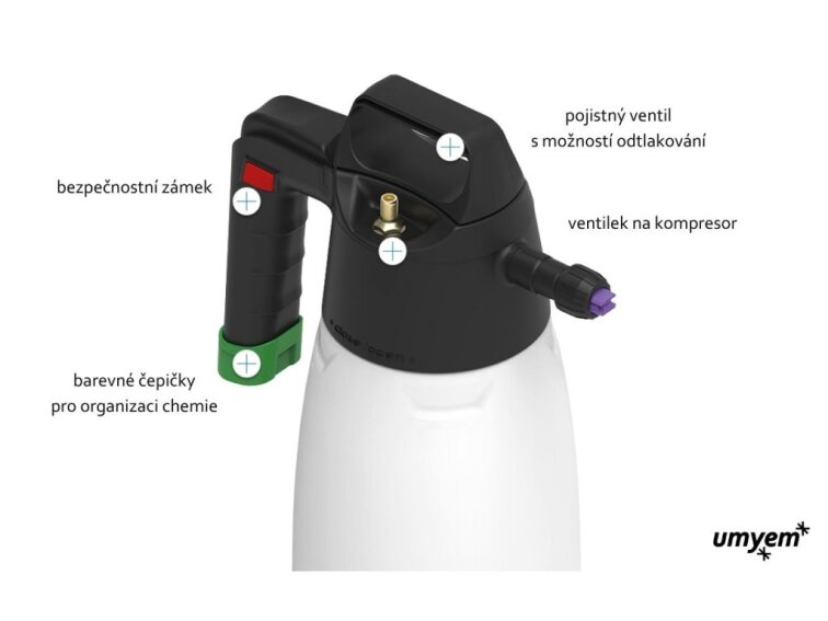 IK FOAM PRO 2+ 1250 ml - ruční napěňovač s připojením na kompresor
