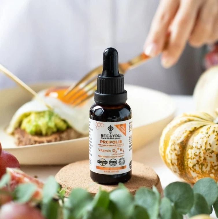 Bee&You Propolisový extrakt 30% s vitamínmi D3 a K2, 30 ml