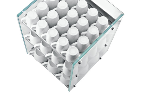 Skleněný ohřívač šálků