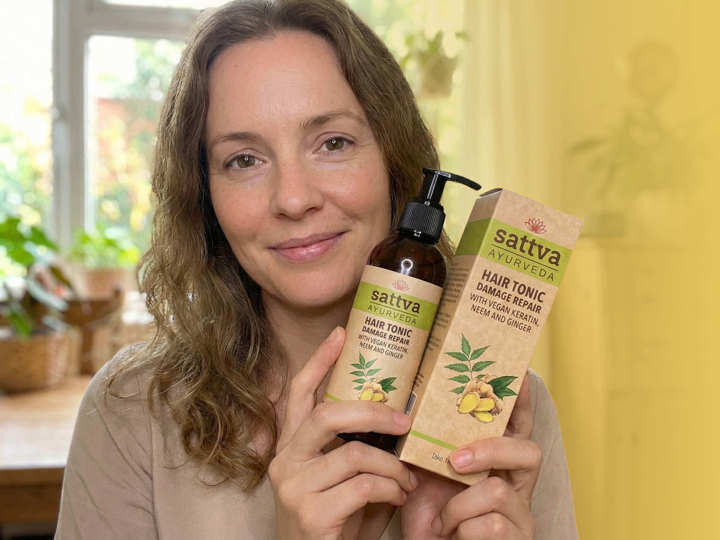 Ájurvédské vlasové tonikum s keratinem Neem & Zázvor, 100 ml, Sattva