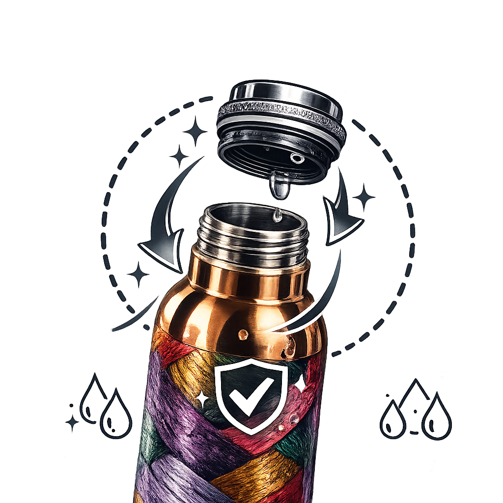 Měděná láhev na vodu vzor Vlna, 950 ml, Nature's Own