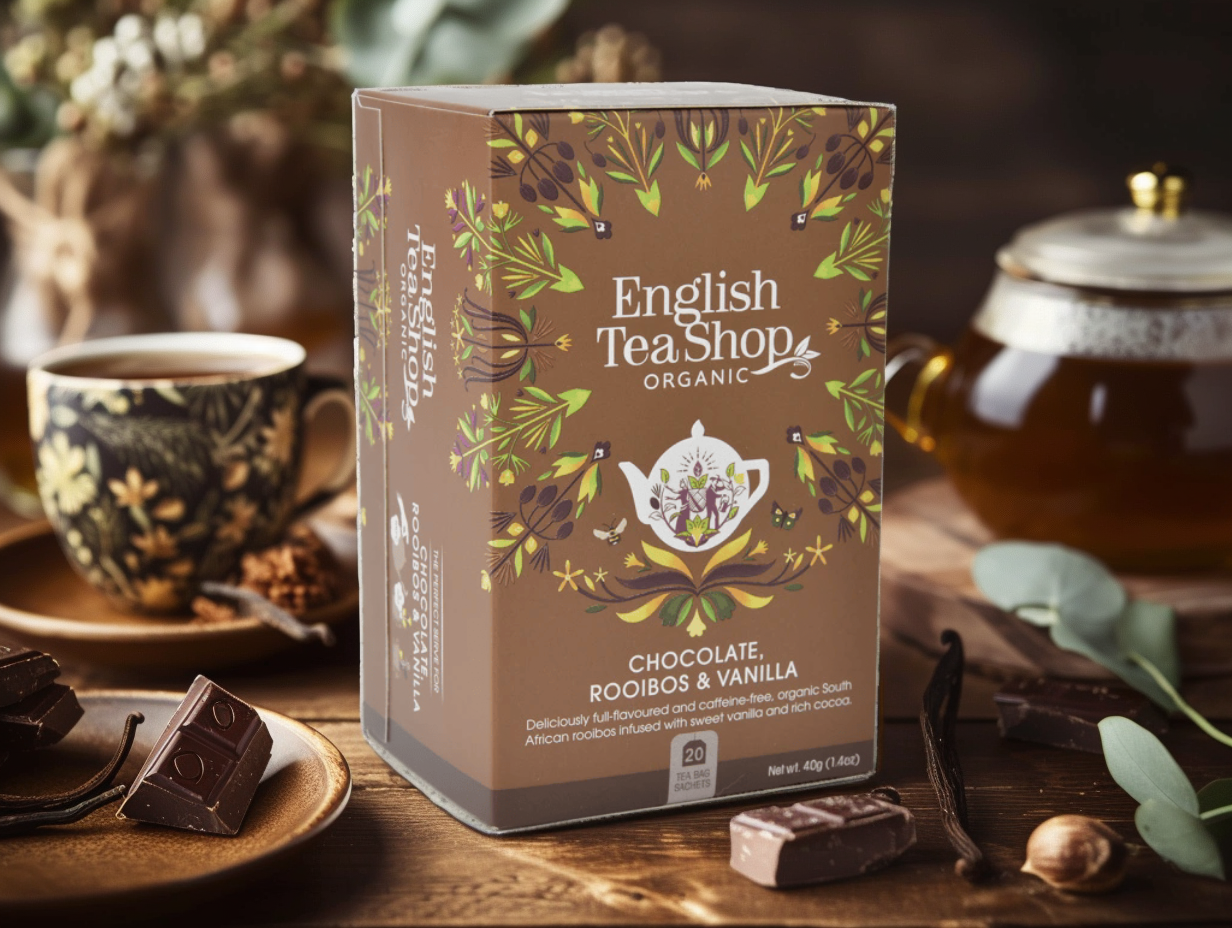 BIO Čokoláda, rooibos a vanilka, 20 sáčků, English Tea Shop