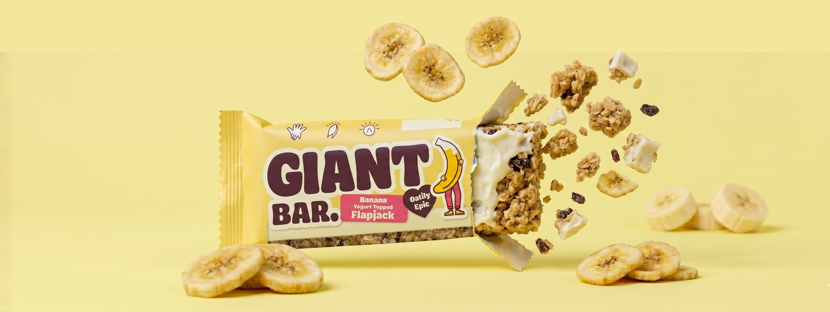 Obří ovesná tyčinka Banány s jogurtem, 100 g, Ma Baker