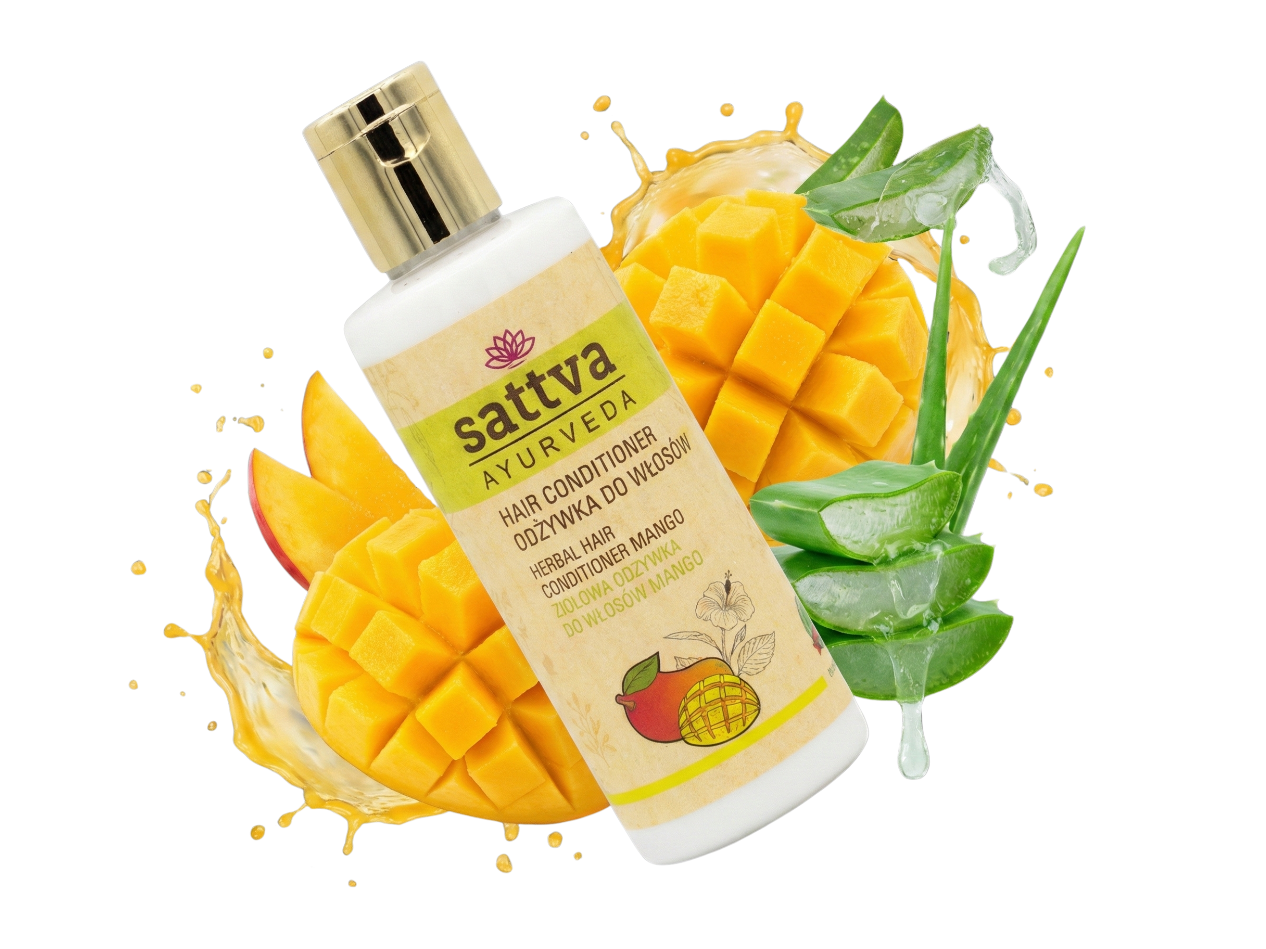 Bylinný vlasový kondicionér Mango, 210 ml, Sattva