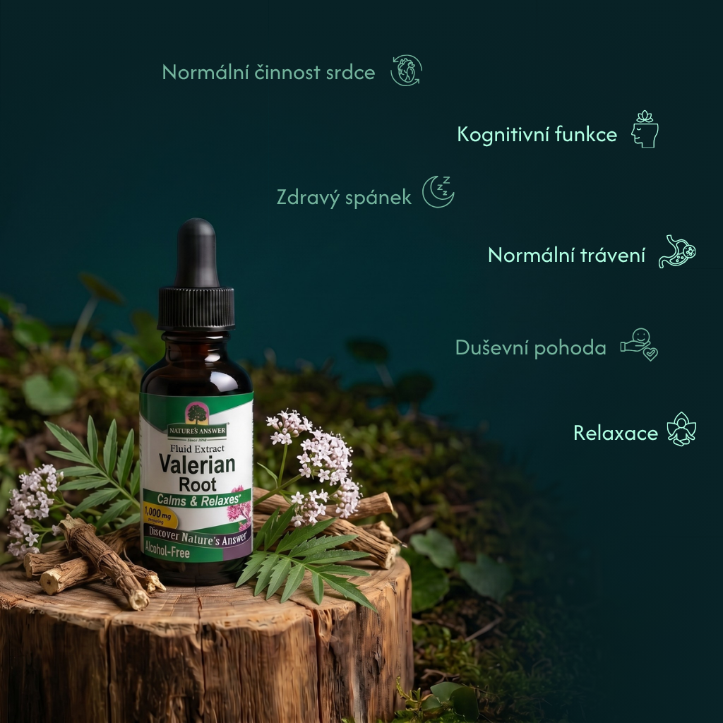 Kozlík lékařský, bylinné kapky, 30 ml / 60 ml, Nature's Answer