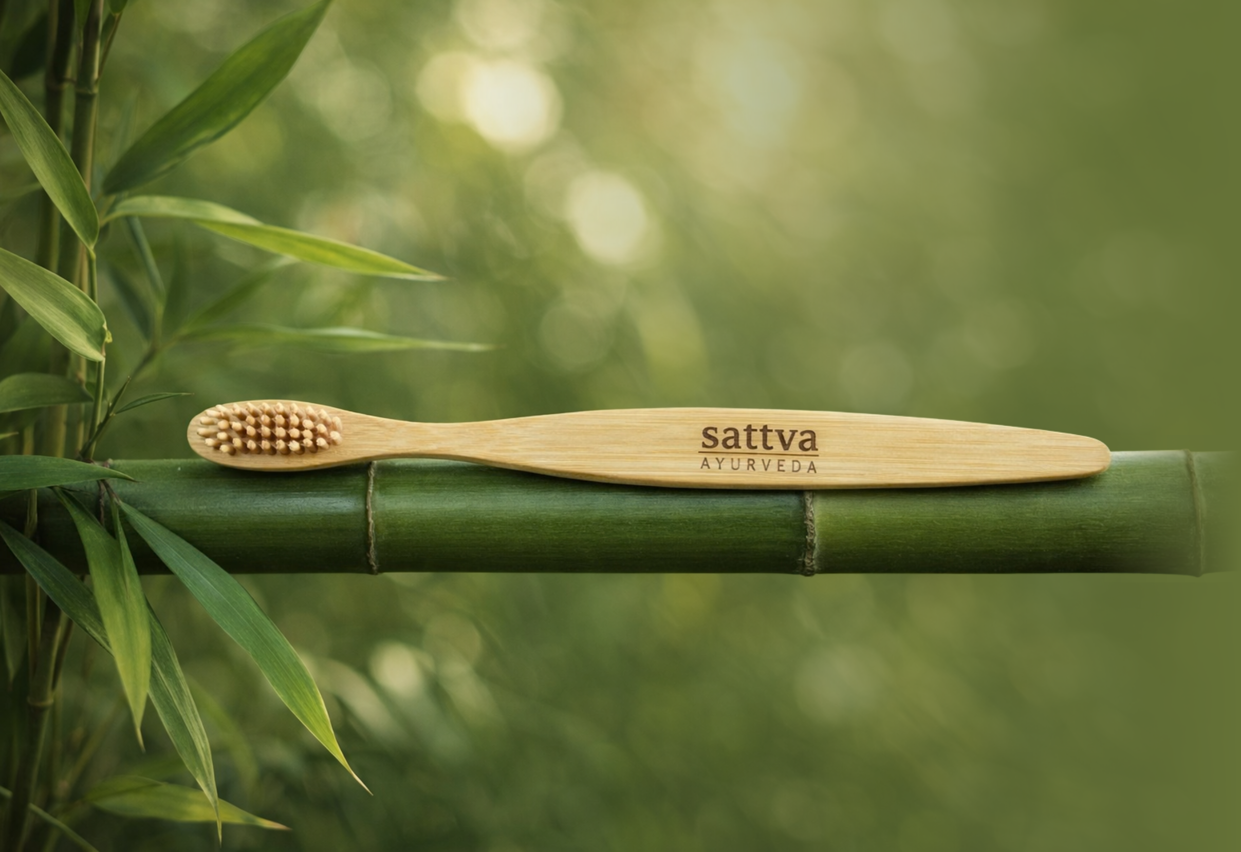 Bambusový zubní kartáček Měkký, 1 ks, Sattva