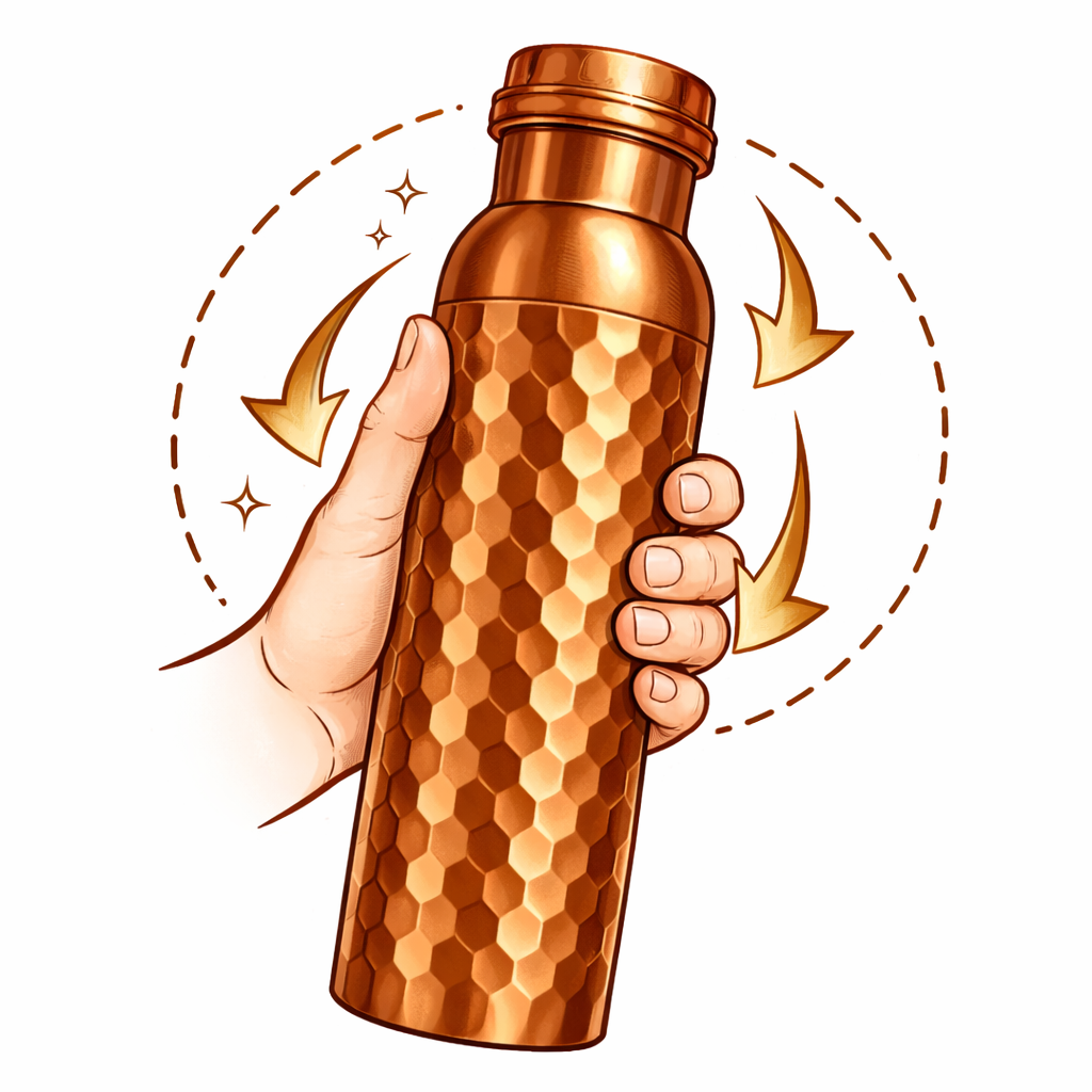 Měděná láhev na vodu vzor Diamant, 950 ml, Nature's Own