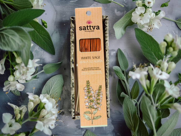 Vonné tyčinky Bílá šalvěj, 15 ks, Sattva