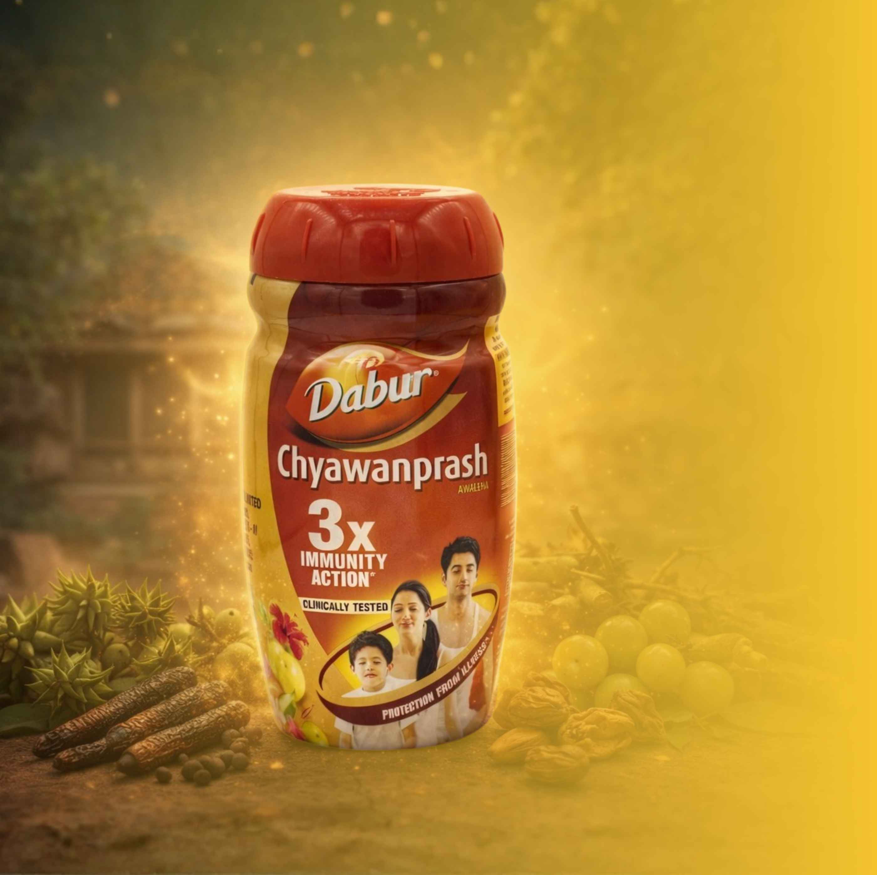 Čavanpraš (Chyawanprash) 3×Immunity, 500 g / 950 g Dabur