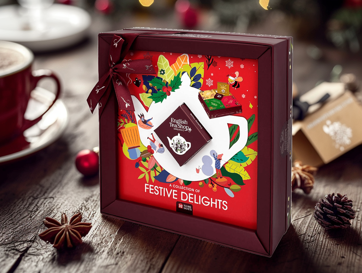 BIO Vánoční čaj – kolekce Festive Delights, 32 sáčků, English Tea Shop