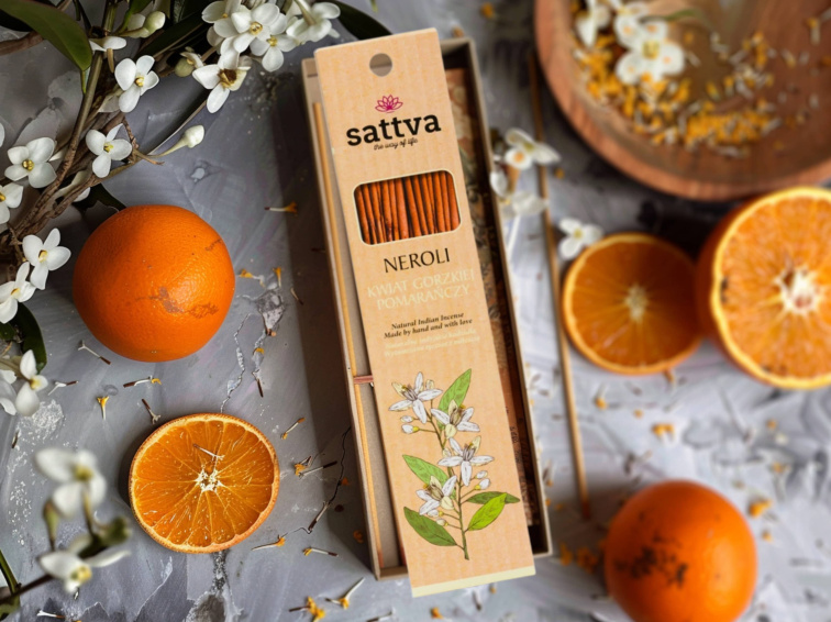 Vonné tyčinky Neroli, 15 ks, Sattva