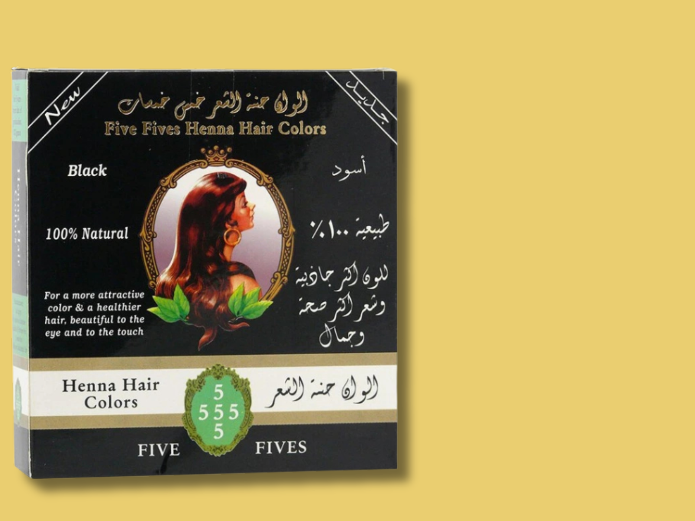 Henna na vlasy černá, 100 g, Five Fives