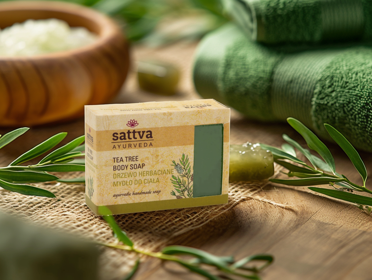 Ájurvédské mýdlo Tea Tree, 125 g, Sattva