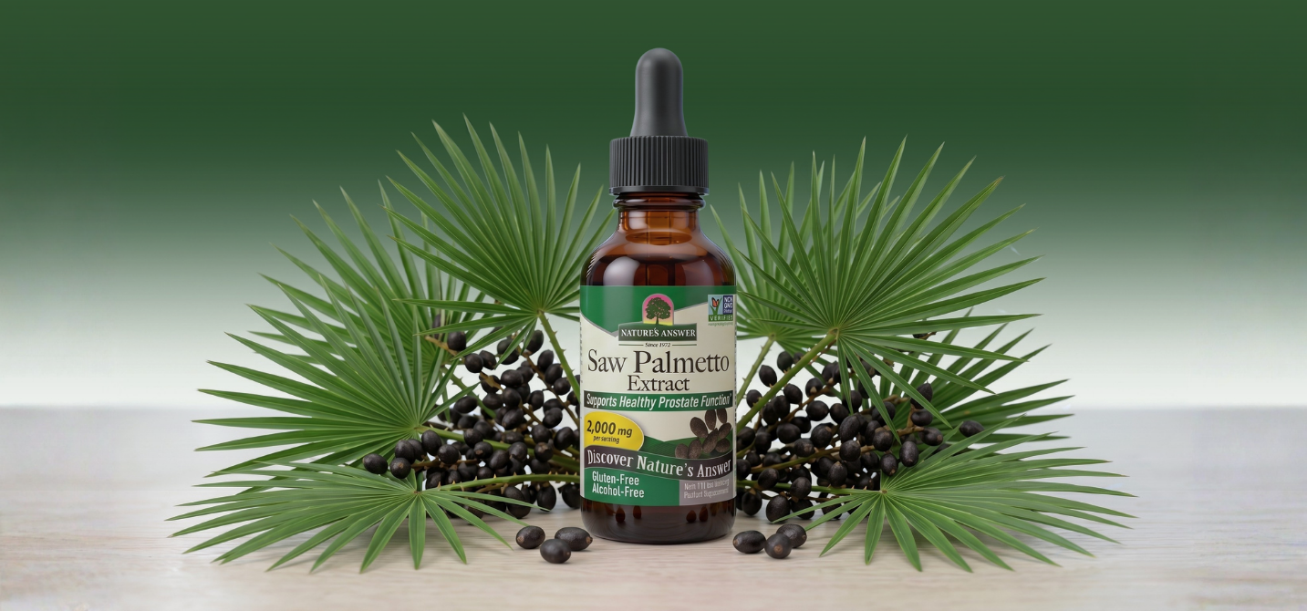 Serenoa plazivá (Palma sabalová), bylinné kapky, 30 ml, Nature's Answer