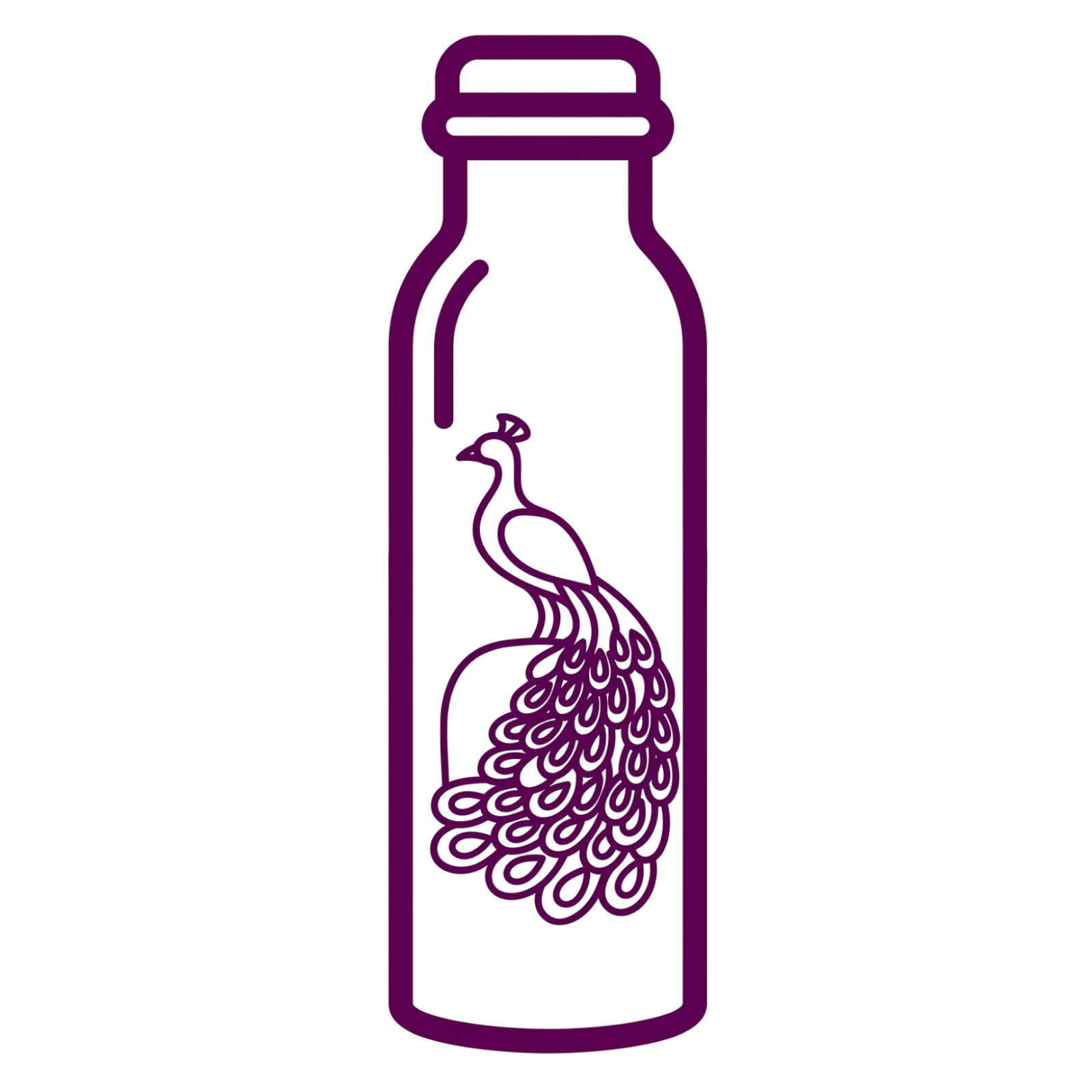 Medená fľaša na vodu vzor Páv, 950 ml, Nature's Own