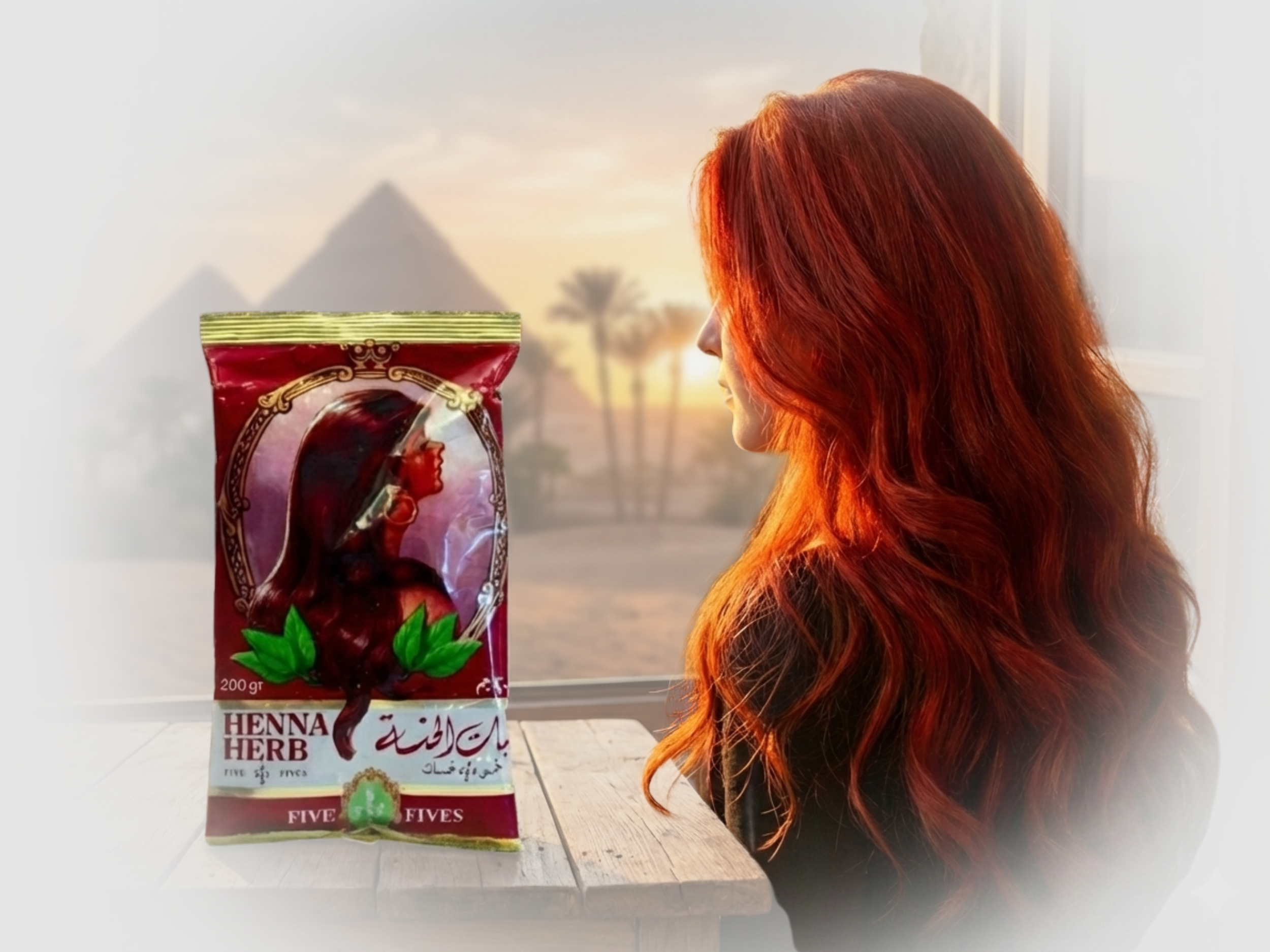 Henna na vlasy čistá červená, 200 g, Five Fives