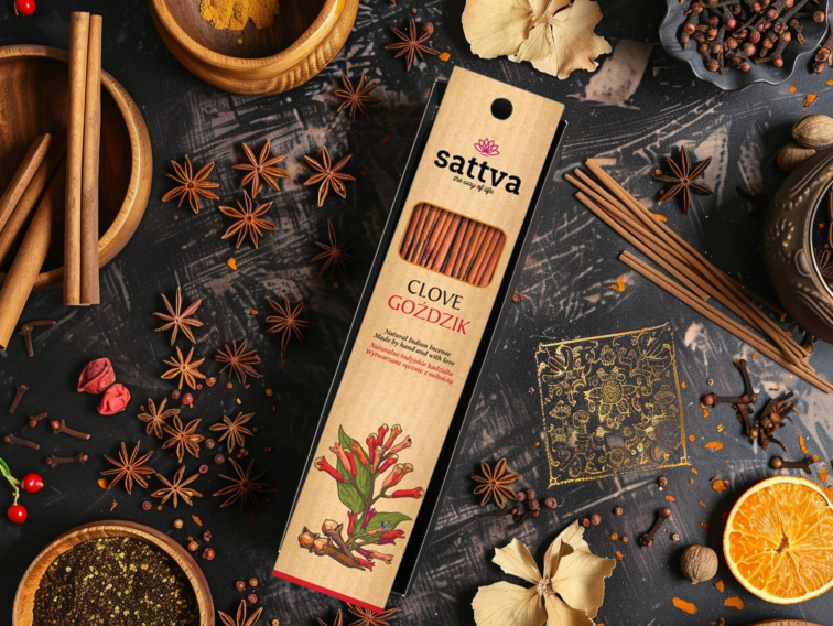 Vonné tyčinky Hřebíček, 15 ks, Sattva