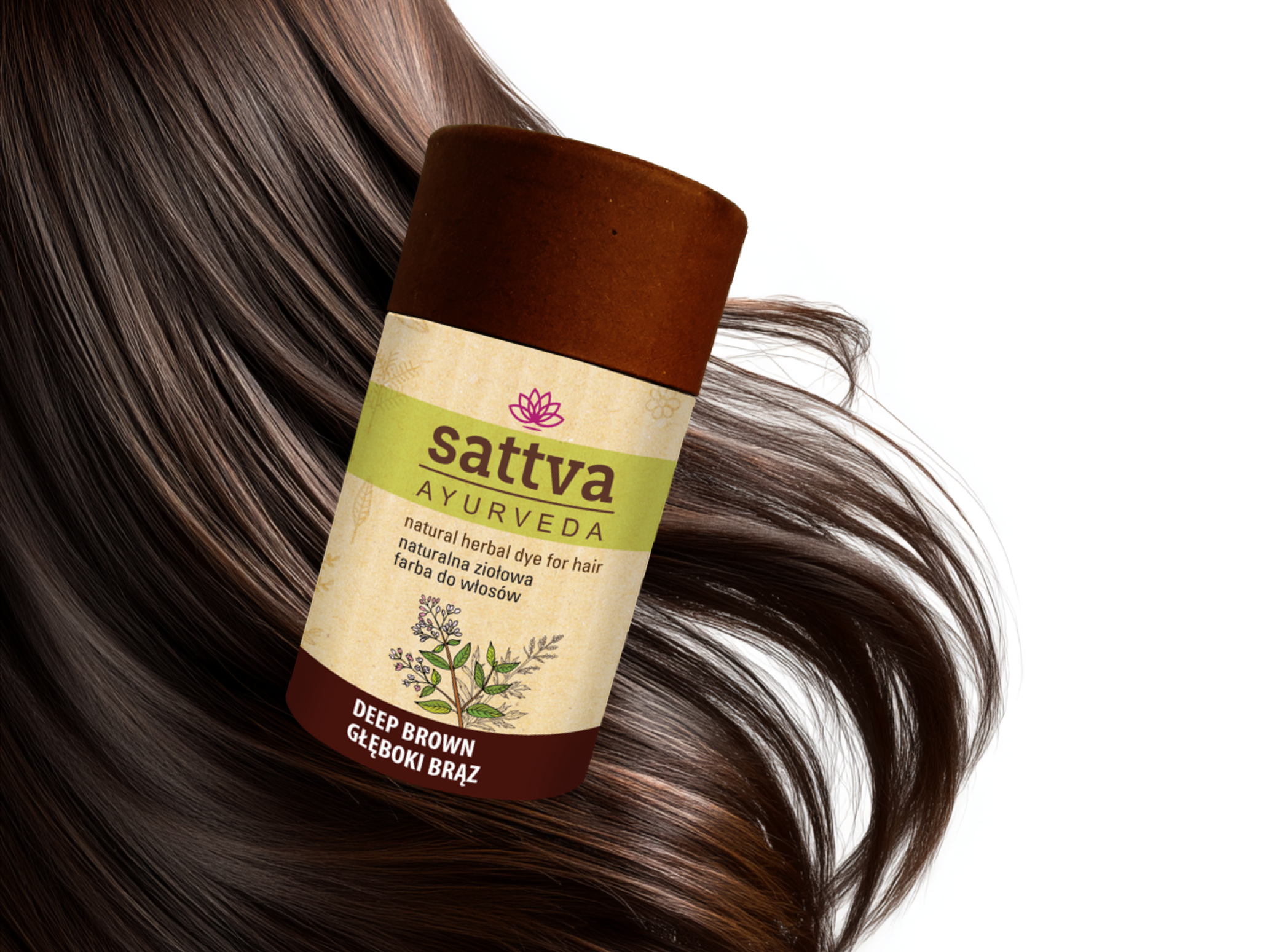 Henna Vlasy - Sytě Hnědá, 150 g, Sattva
