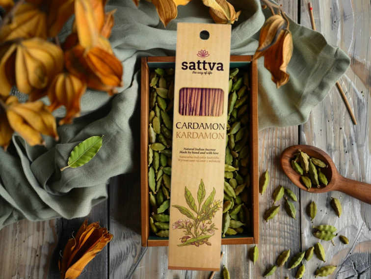 Vonné tyčinky Kardamom, 15 ks, Sattva