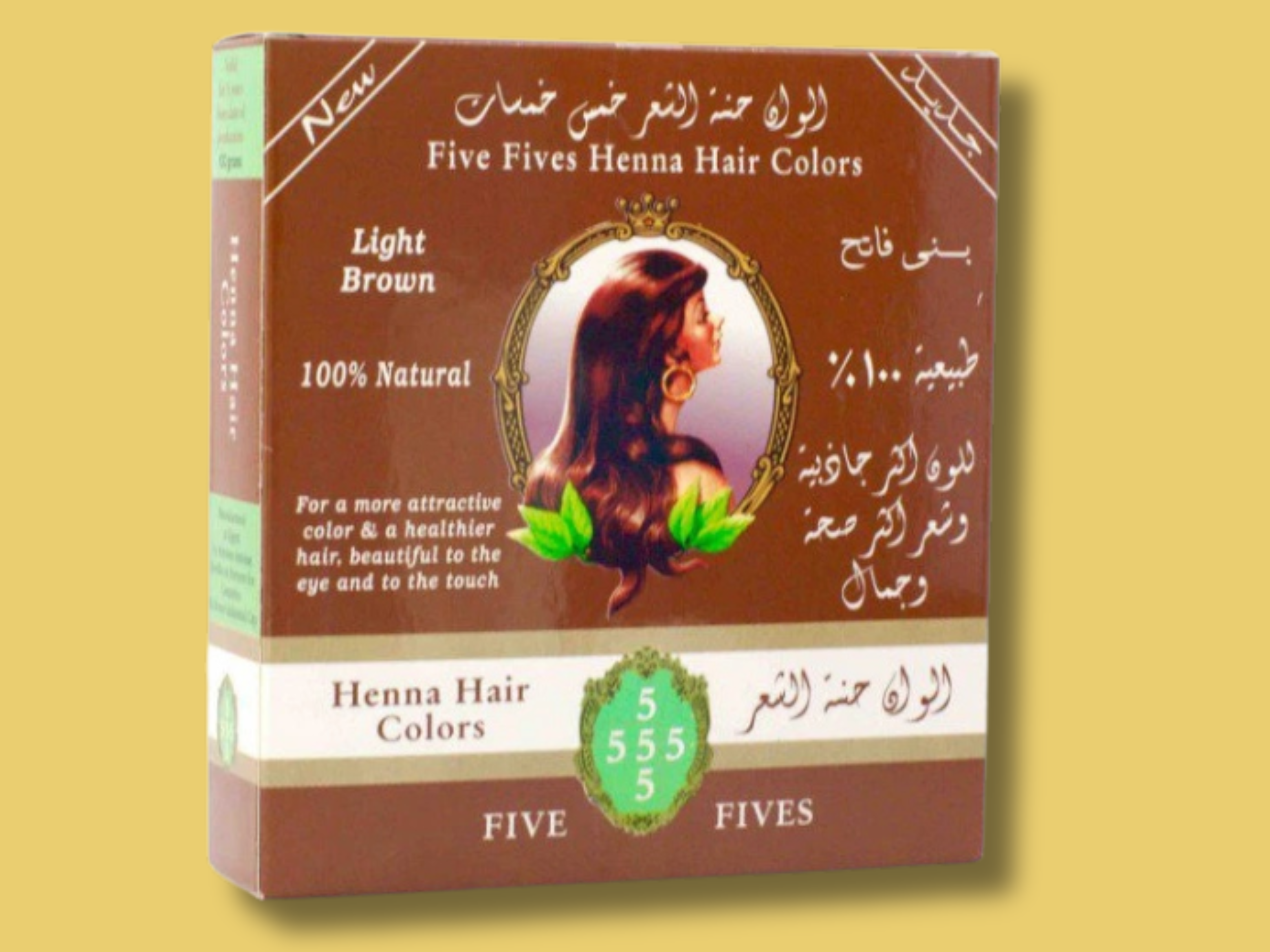 Henna na vlasy světle hnědá, 100 g, Five Fives