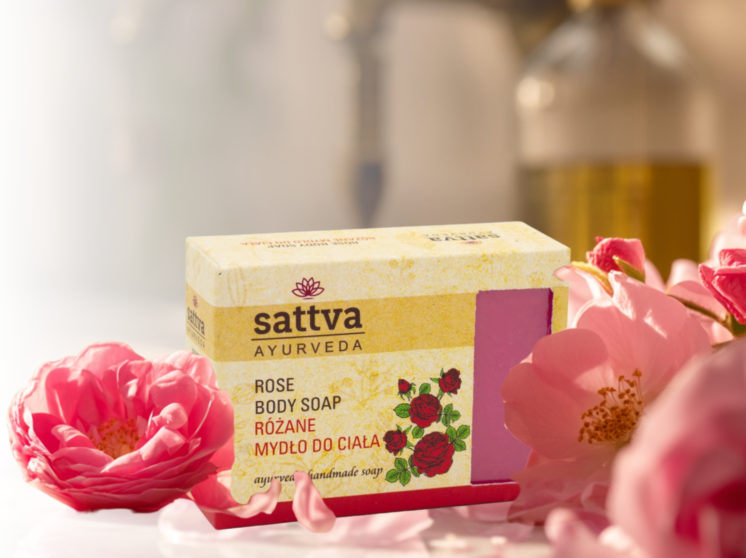 Ájurvédské mýdlo Růže, 125 g, Sattva