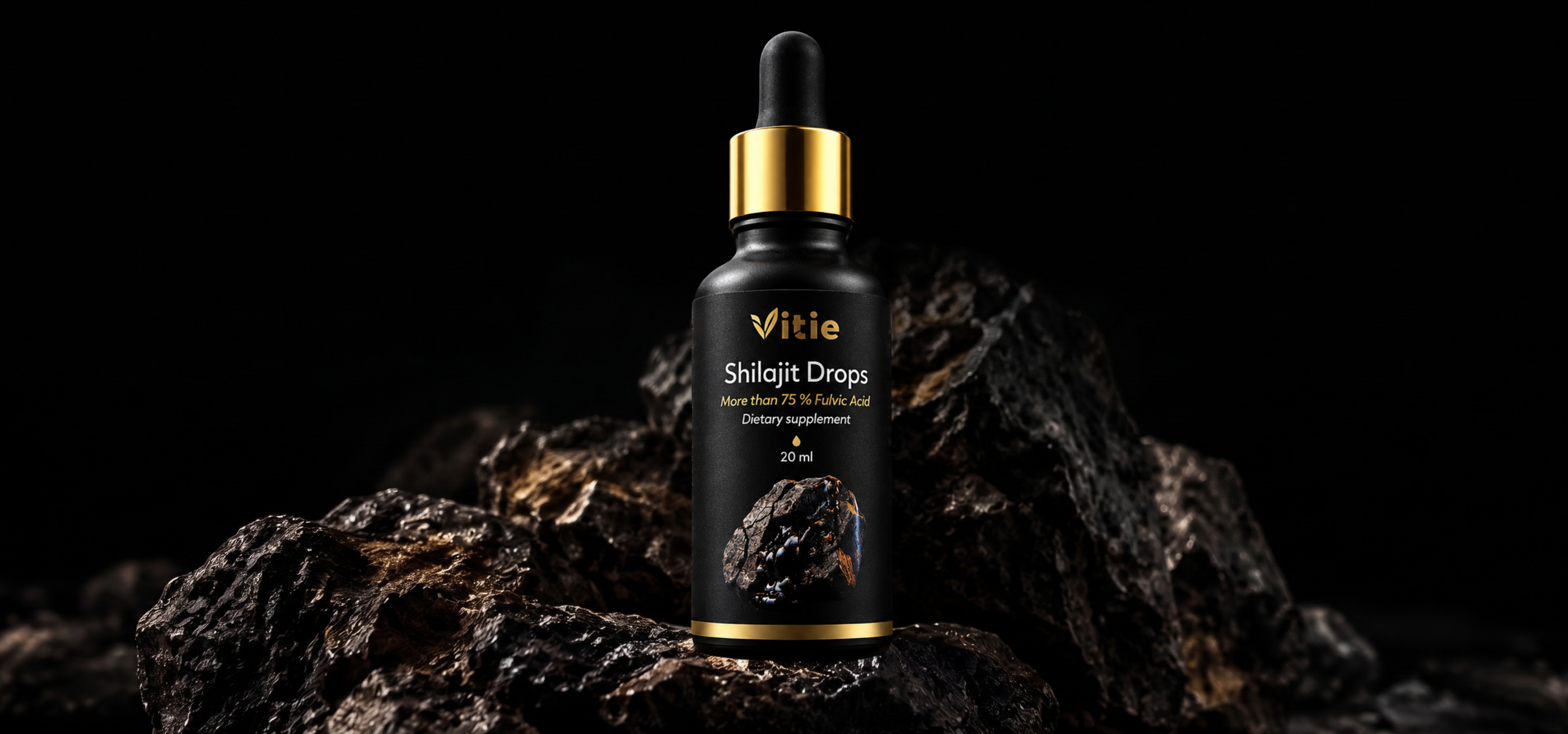 Shilajit kapky – 80 % kyseliny fulvové, 20 ml, Vitie