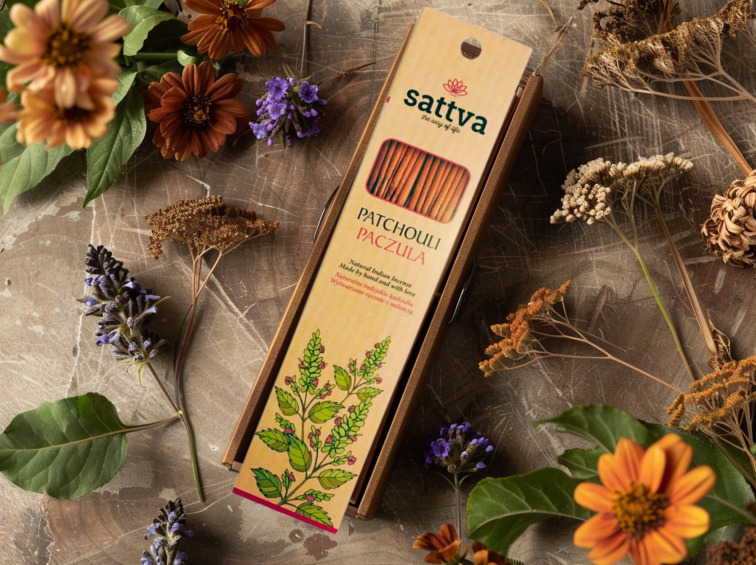 Vonné tyčinky Pačuli, 15 ks, Sattva